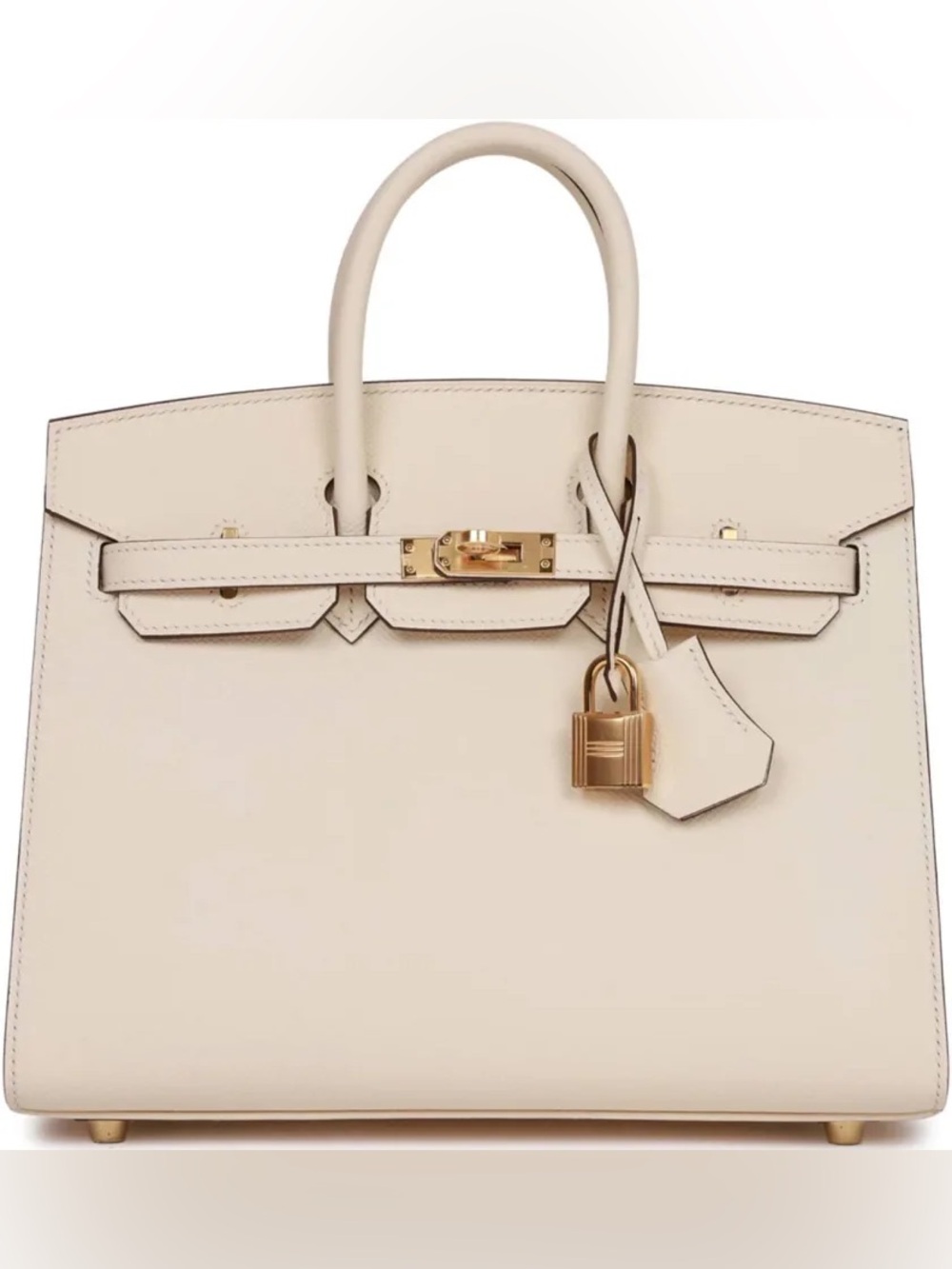 EPSOM SELLIER GHW MACHINE-STITCHED 25CM CREAM